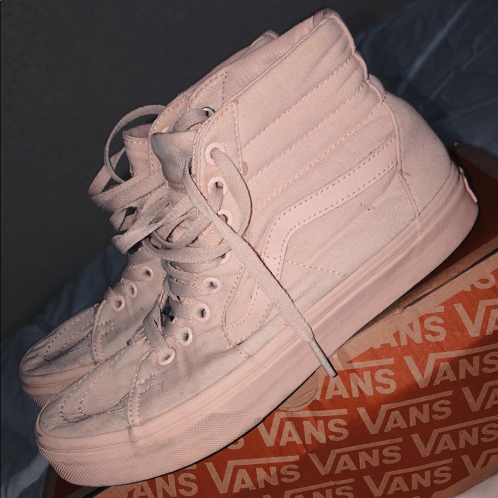 FINAL SALE WILL CLEAN Blush Pink High Top Vans